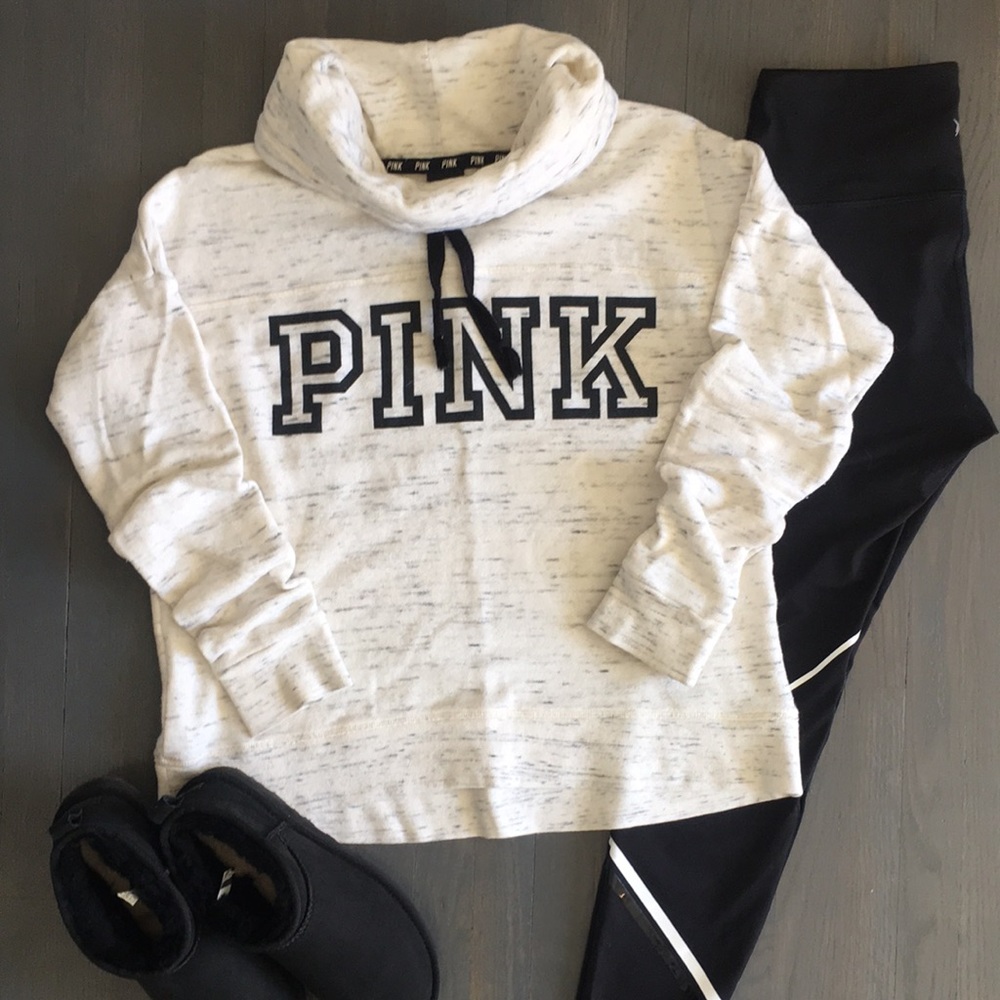 PINK Cowl Neck Pullover Sweatshirt, size Medium 🖤